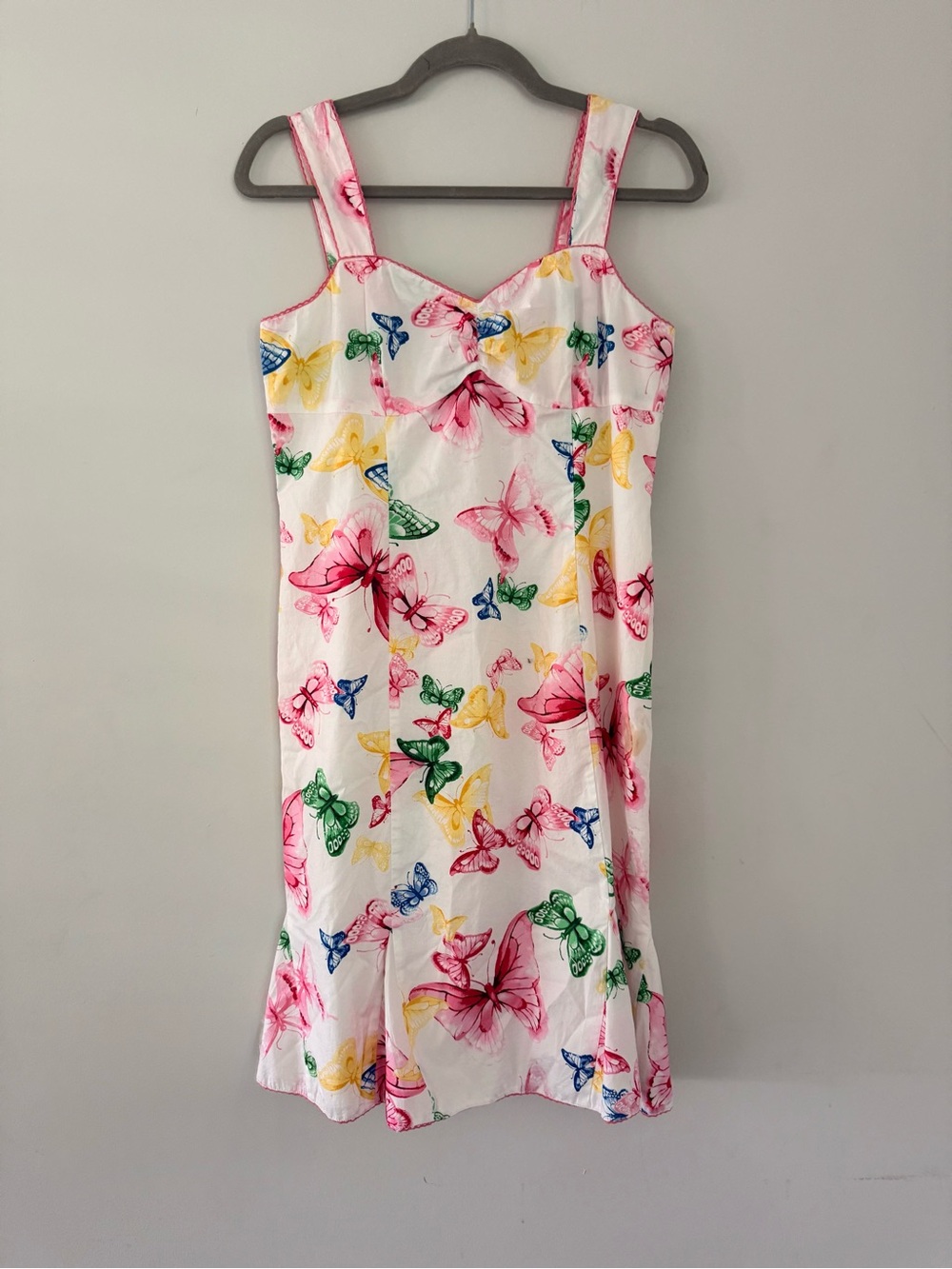 Cotton Whimsical Butterfly Print‎ Dress Coastal  Summer size 8